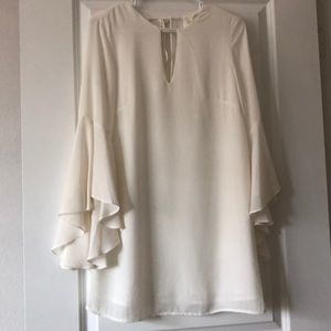 Bell sleeve white dress